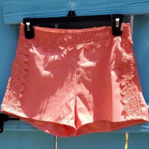 3 items: Coral/ Pattern Shorts/ Velvet Grey Skirt